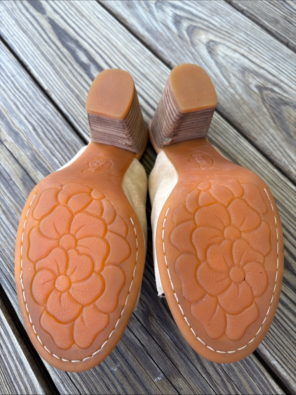 Born Beige Suede Open-Toe Mule Slides, 7M - Picture 8 of 11